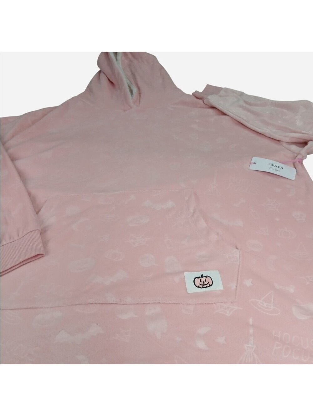 Jaclyn New York Hocus Pocus Pink Fleece Hoodie Blanket Oversized Loungewear S/M